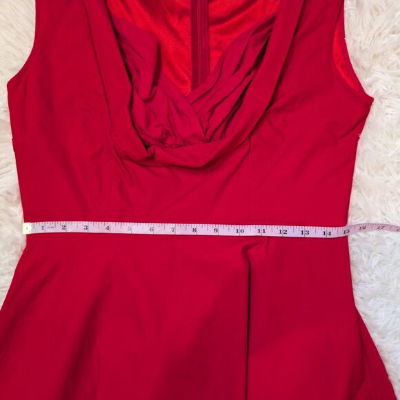 Red Fit & Flare Dress XL Vintage Inspired 50s Pinup Rockabilly - Picture 7 of 16